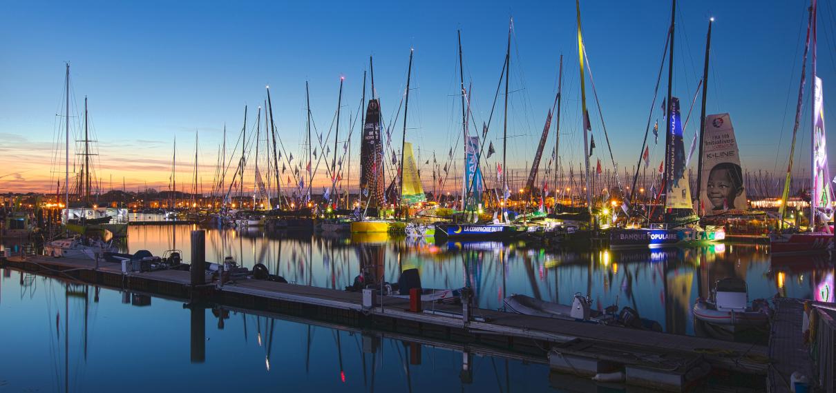 Vendee Globe port des Sables d'Olonne de nuit