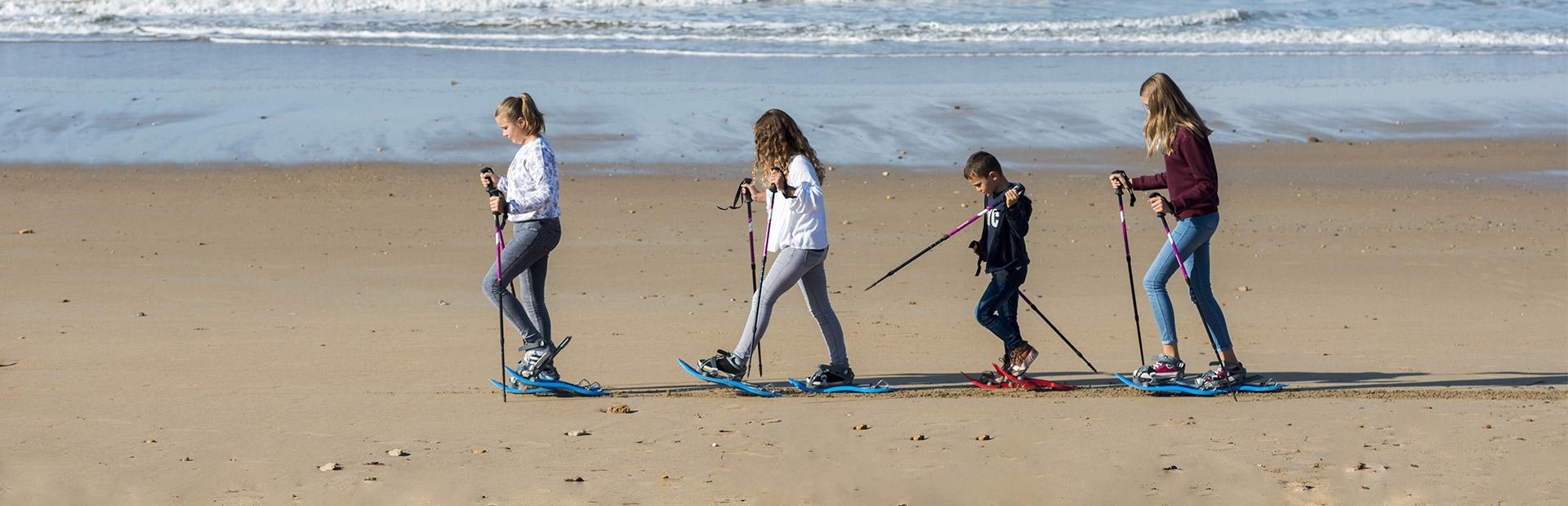 Raquette sur plage de La Barre de Monts