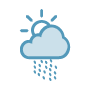 Ciel nuageux avec pluies modérées